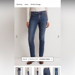 NWT Madewell Mid Rise Perfect Vintage Jean